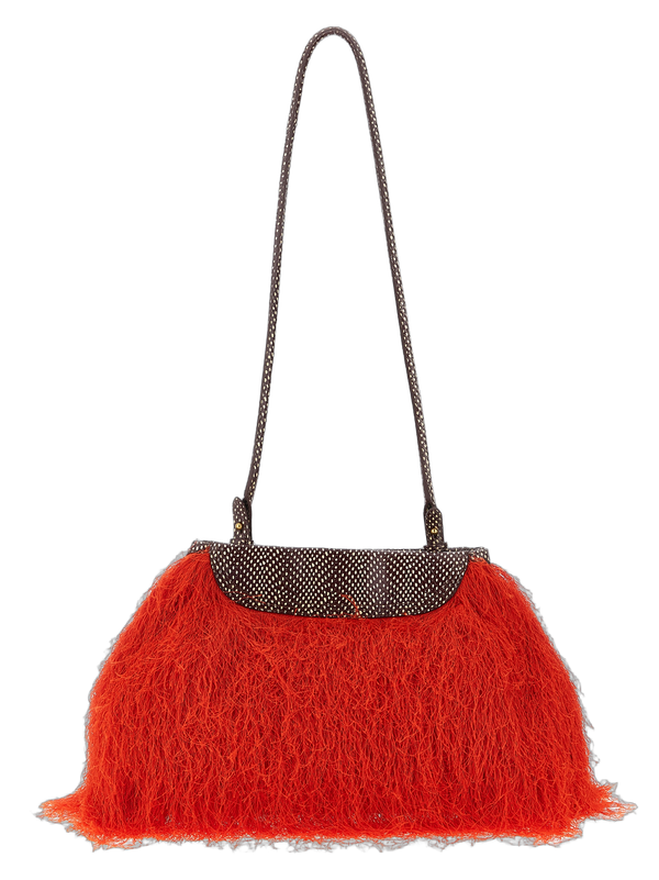 Dries Van Noten 100% polyester shoulder bag in red