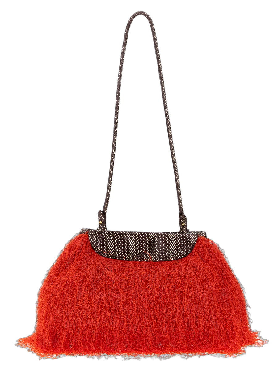 Dries Van Noten 100% polyester shoulder bag in red