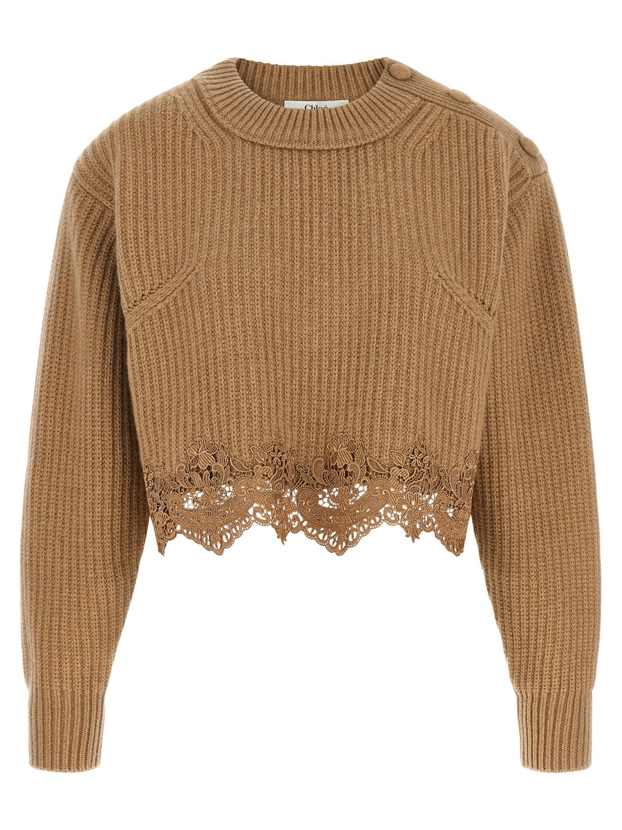 Chloé 70% wool cardigan in beige