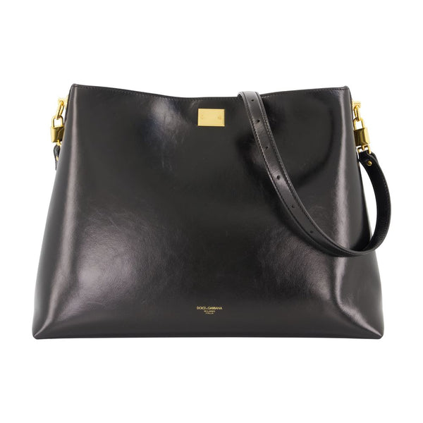 Vittoria Shoulder Bag - Dolce&gabbana Leather Black Calfskin / Shoulder-hobo-bags