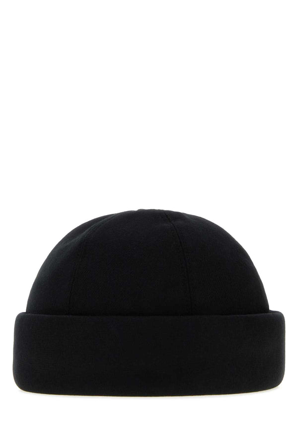 Midnight Blue Cotton Blend Hat Nero Exterior: Polyester Cappelli