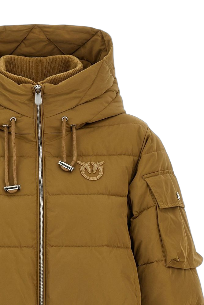 Pinko 100% Polyester down jacket in camel