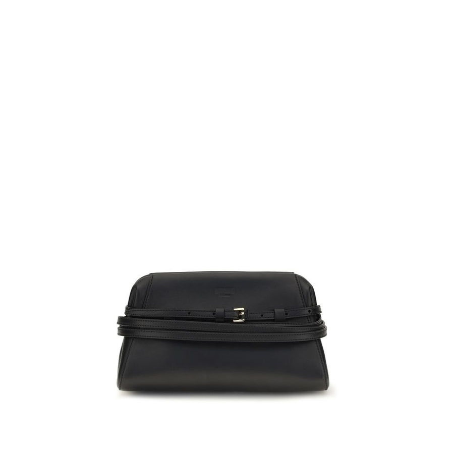 Moschino 100% Goatskin clutch in black