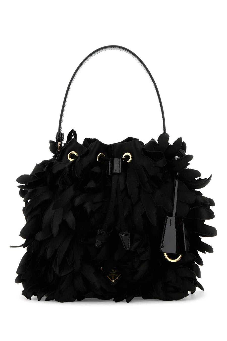 Prada 28% Silk bucket bag in black