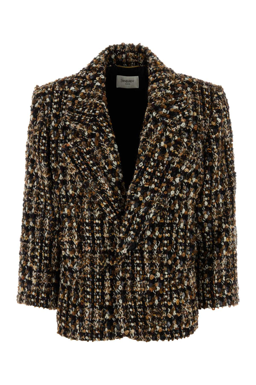 Multicolor Tweed Blazer Marronnoircraie Giacche E Gilet