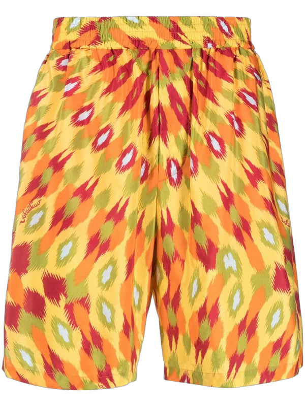 Valentino Cotton-silk blend shorts in yellow