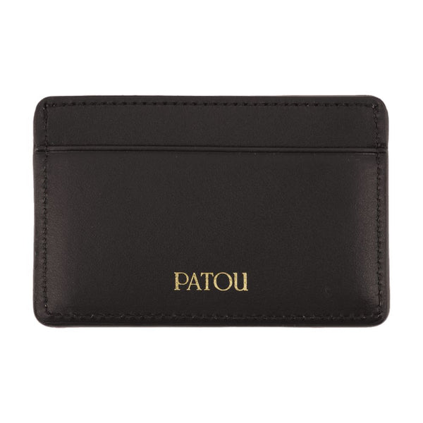 Patou calfskin card case in black