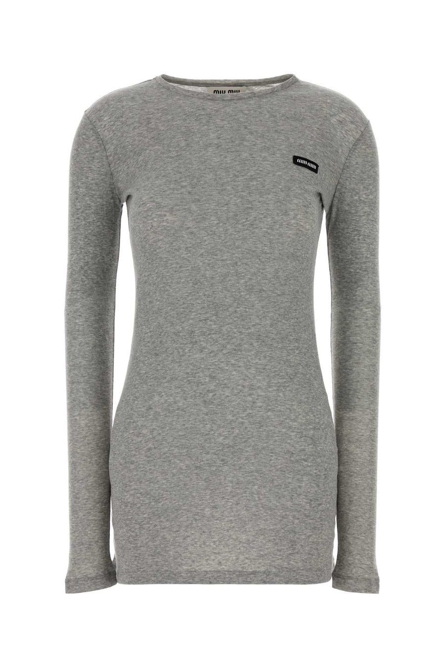 Miu Miu 100% Cotton long-sleeve t-shirt in gray
