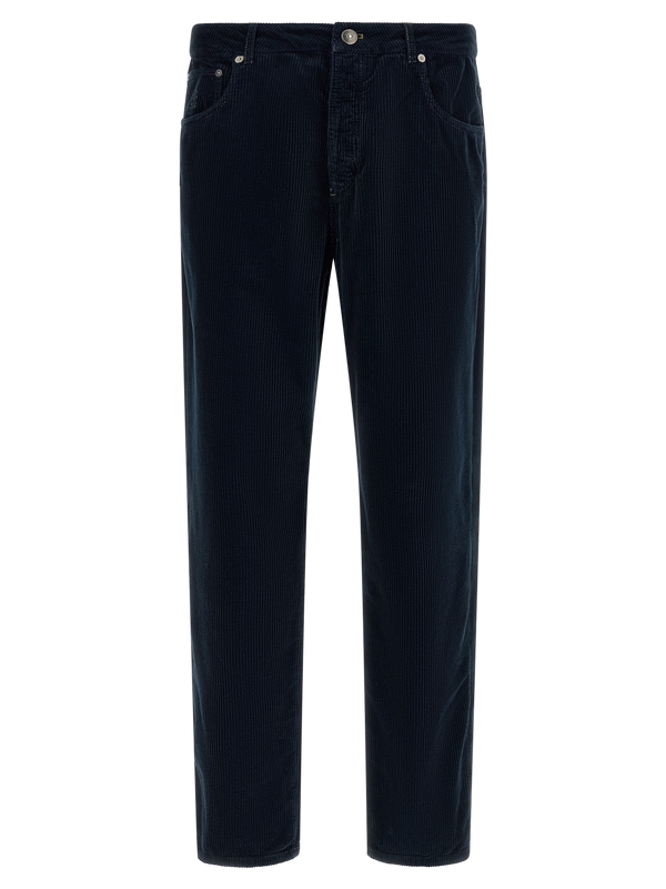 Brunello Cucinelli 100% Cotton trousers in navy