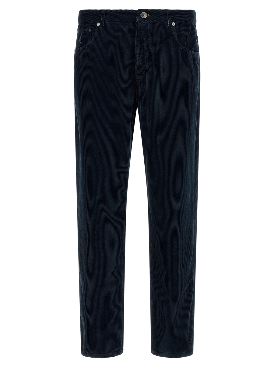 Brunello Cucinelli 100% Cotton trousers in navy