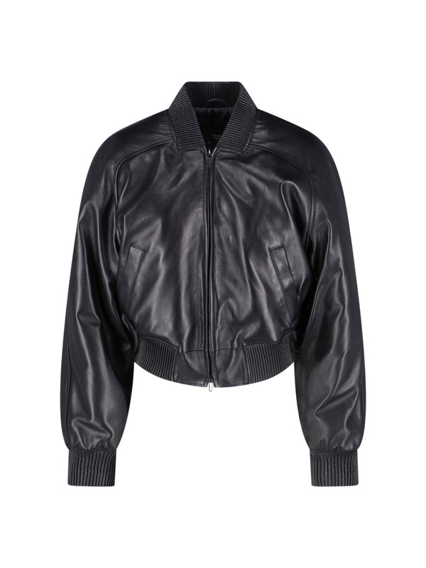 Phoebe Philo 100% lamb leather jacket in black