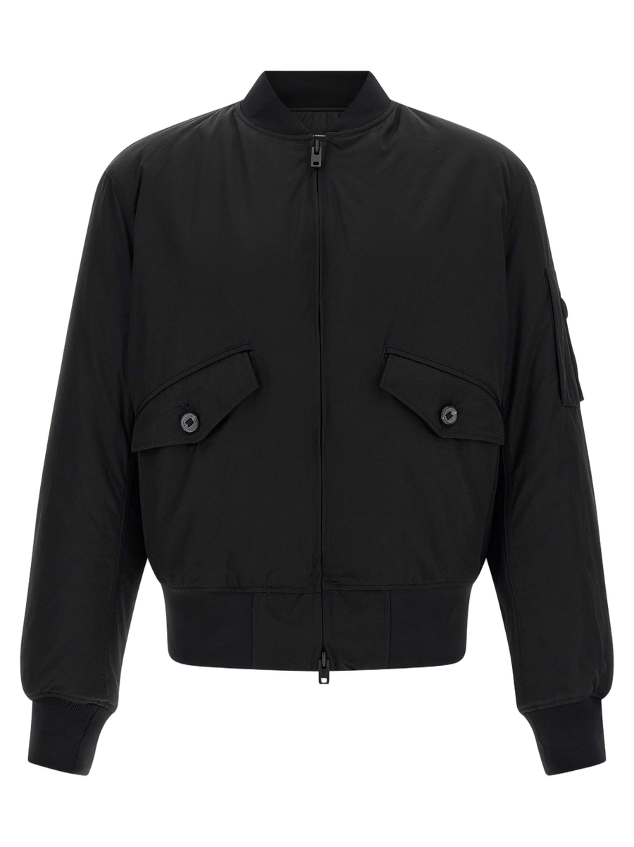 Y-3 100% polyamide bomber jacket in black