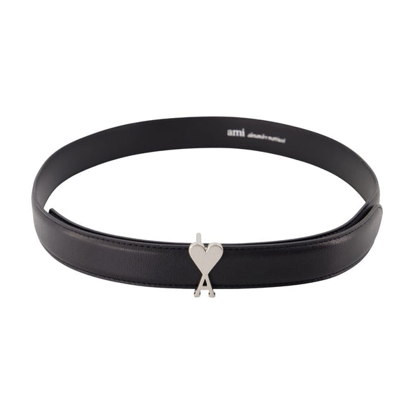 AMI Paris Calfskin belt in black