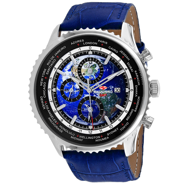 Seapro Stainless steel case watch in blue