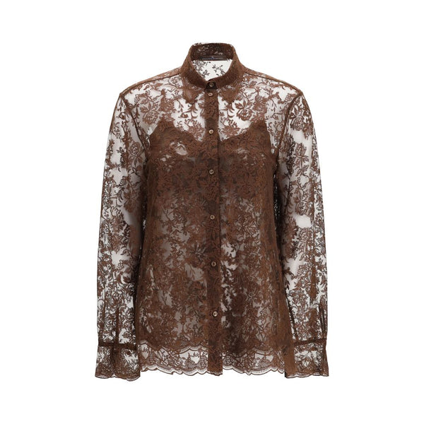 Brown Polyester Pattern Shirt