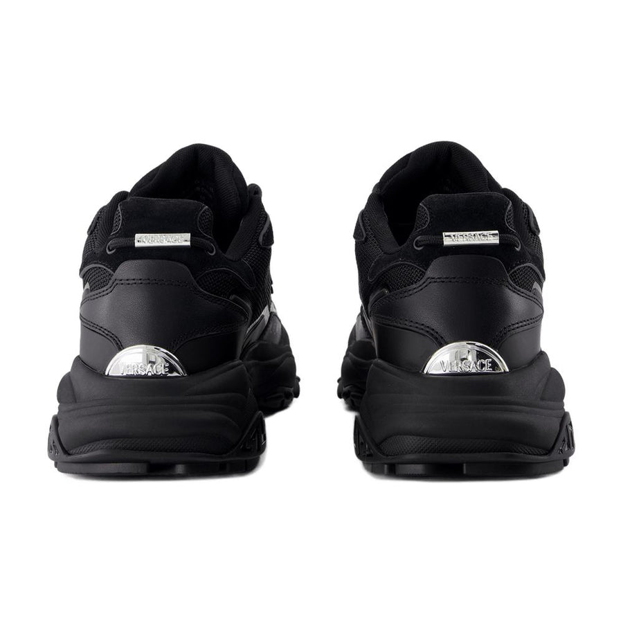 Versace calfskin sneaker in black