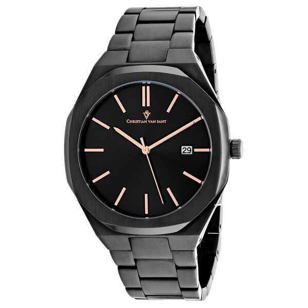 Christian Van Sant Stainless steel case watch in black