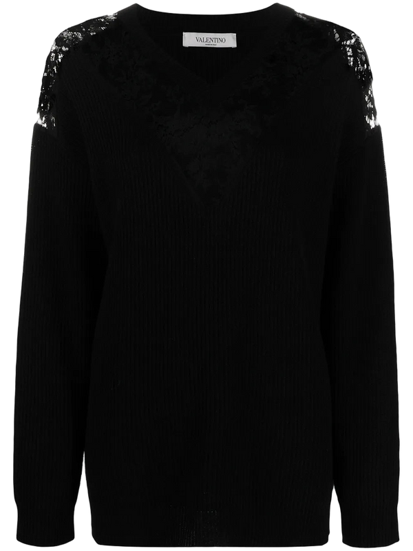 Valentino Virgin wool-cashmere blend sweater in black