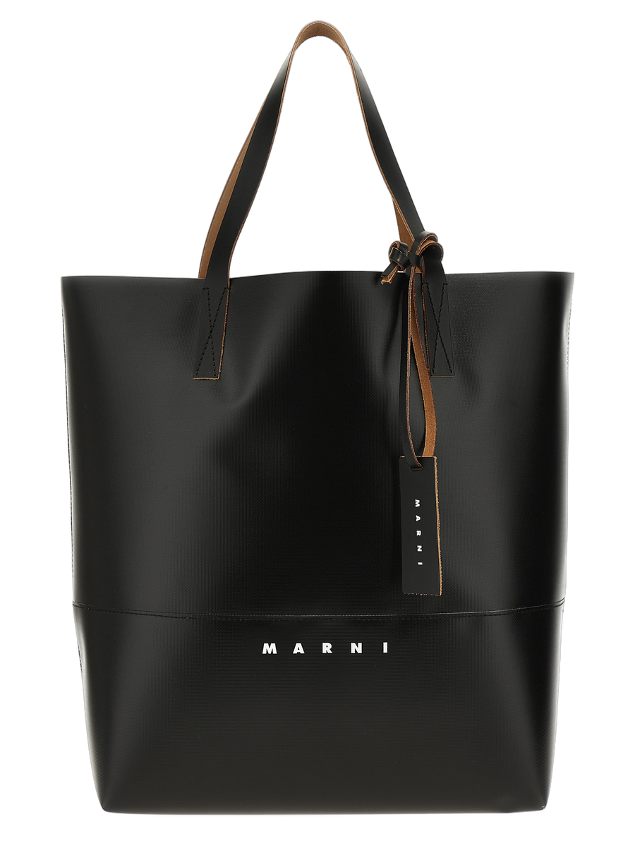 Marni 64% polyurethane tote bag in black