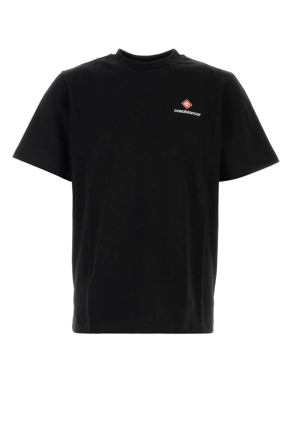 Black Cotton T-Shirt Corelogo Exterior: Organic Maglieria