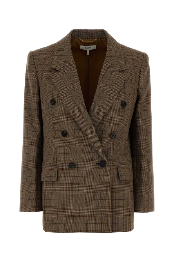 Chloé Exterior: 100% Wool; Lining: 100% Silk blazer in brown