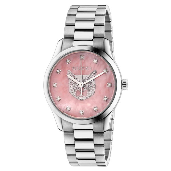 Gucci Stainless steel case watch in pink
