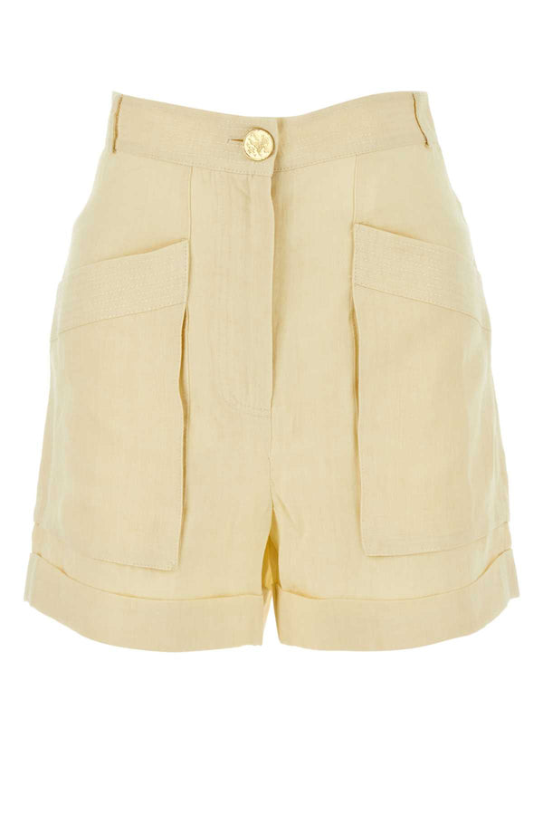 Ivory Linen Ashraf Shorts Yellow Exterior