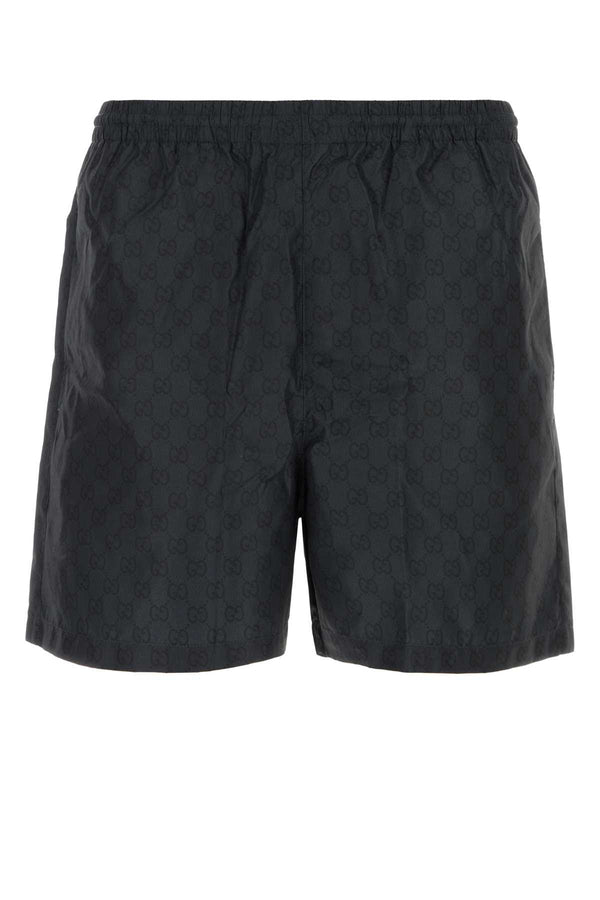 Gucci Short Exterior: 100% Polyester; Lining: 95% Polyester bermuda shorts in black