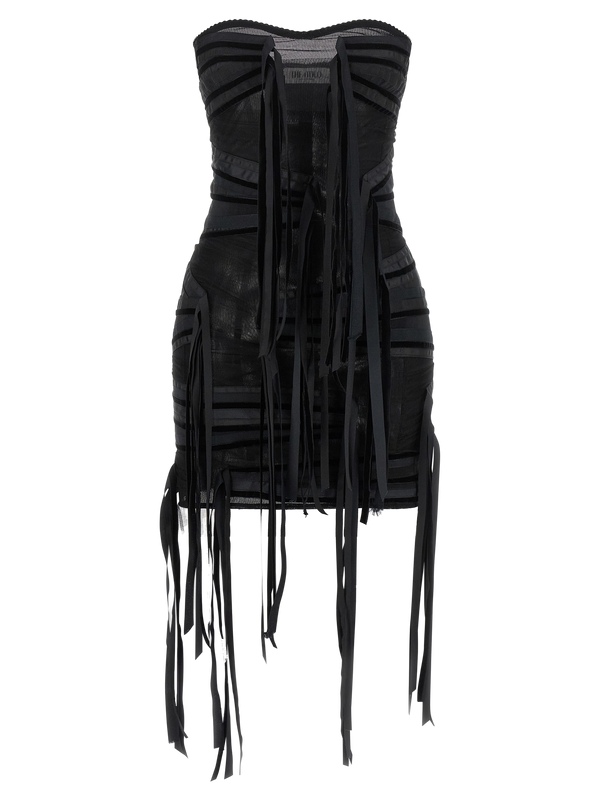 Black Polyamide Short Dress