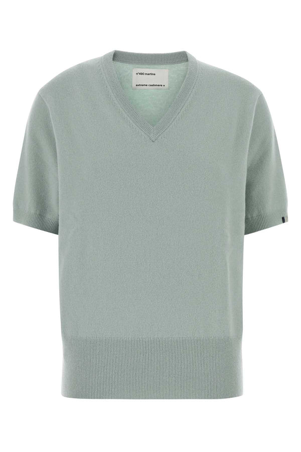 Pastel Light Blue Stretch Cashmere Blend Nâ°490 Sweater Glass Maglieria