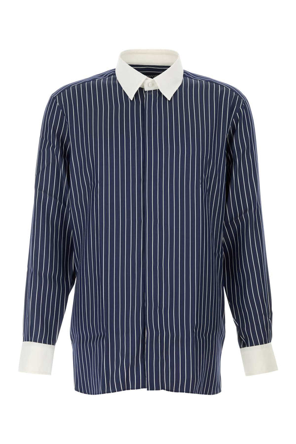 Embroidered Silk Shirt Combobluewhite Exterior: Camicie
