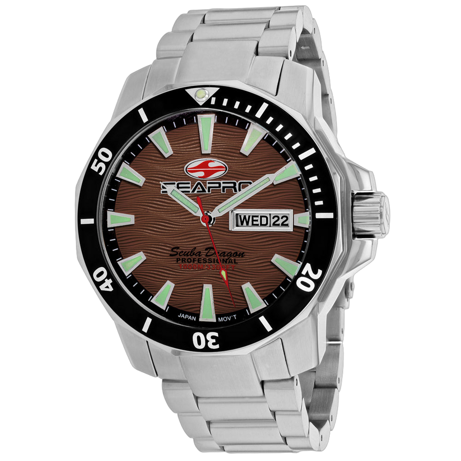 Seapro Stainless steel case watch in brown
