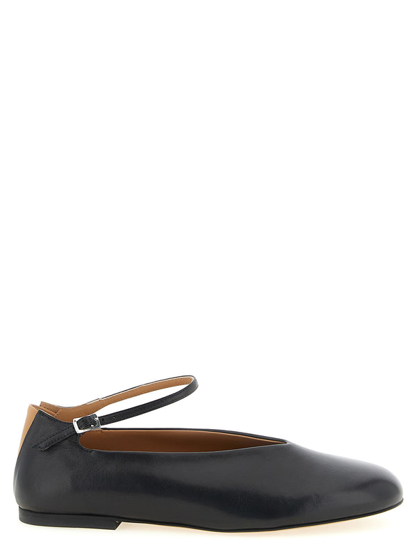 Jil Sander Calf leather upper ballet flat in black