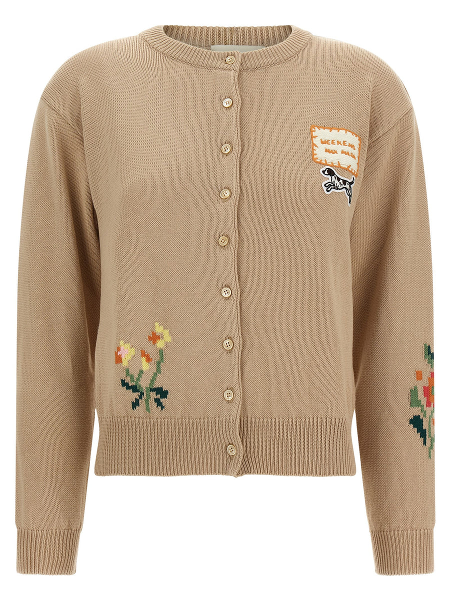 Beige Cotton Cardigan Clothing