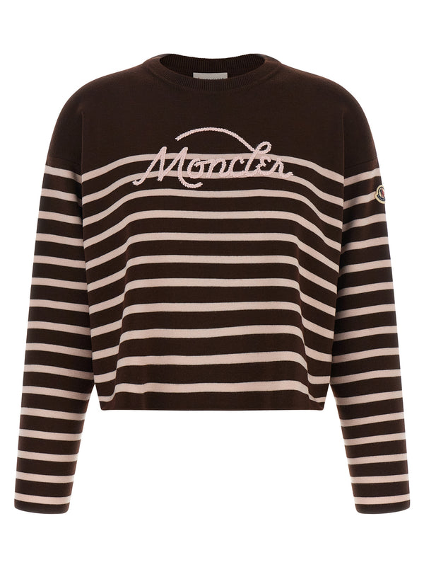 Moncler 100% Virgin Wool sweater in brown