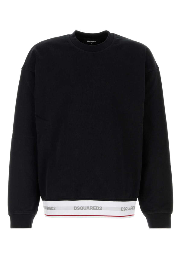 Black Cotton Oversize Sweatshirt Exterior: T-shirt
