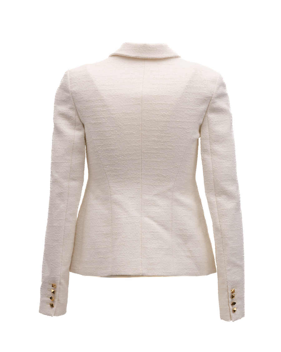 Off-White Tailored Blazer With Gold Stud Buttons Off White Clothing