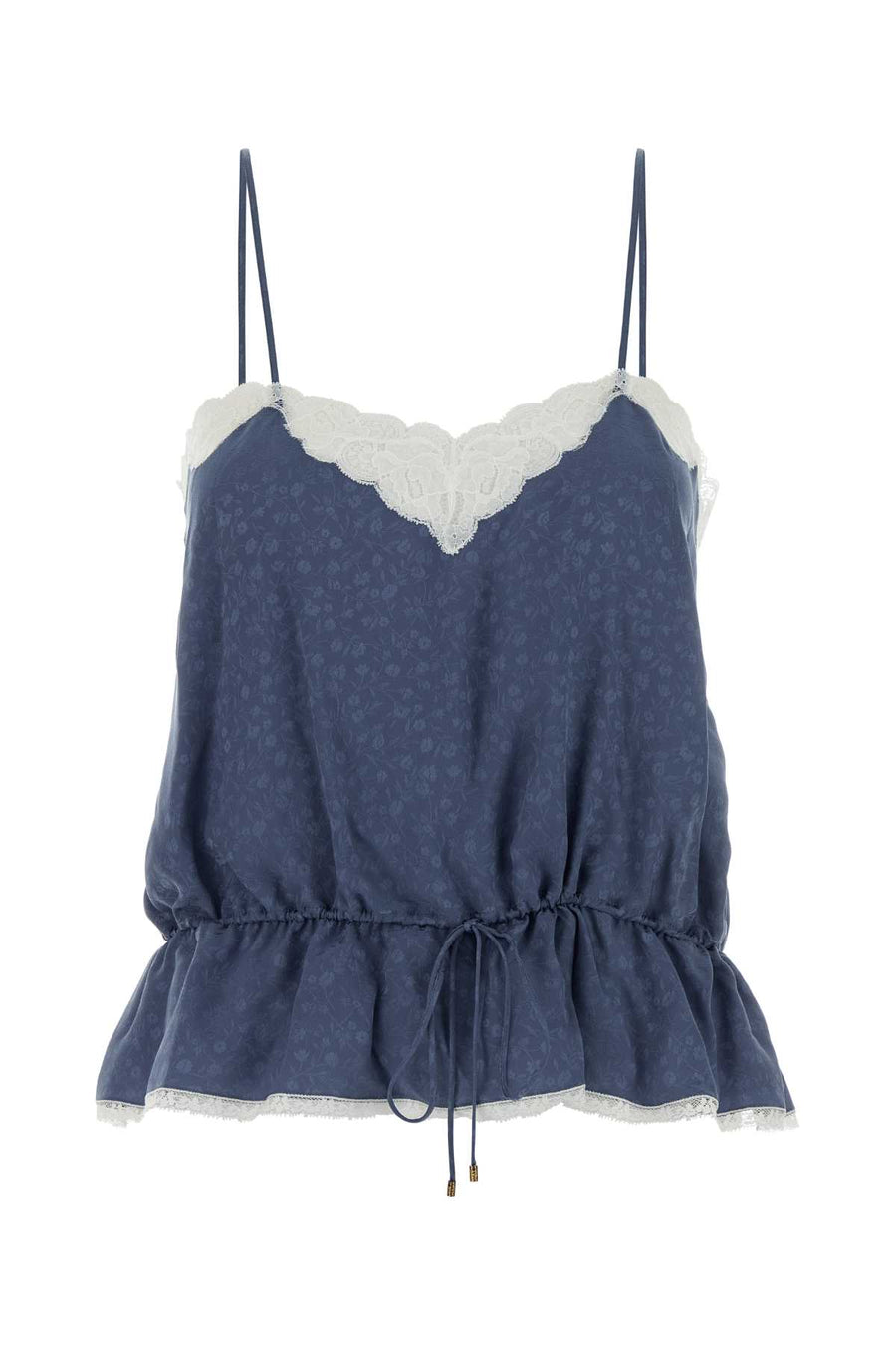 Air Force Blue Silk Top Exterior: Maglie