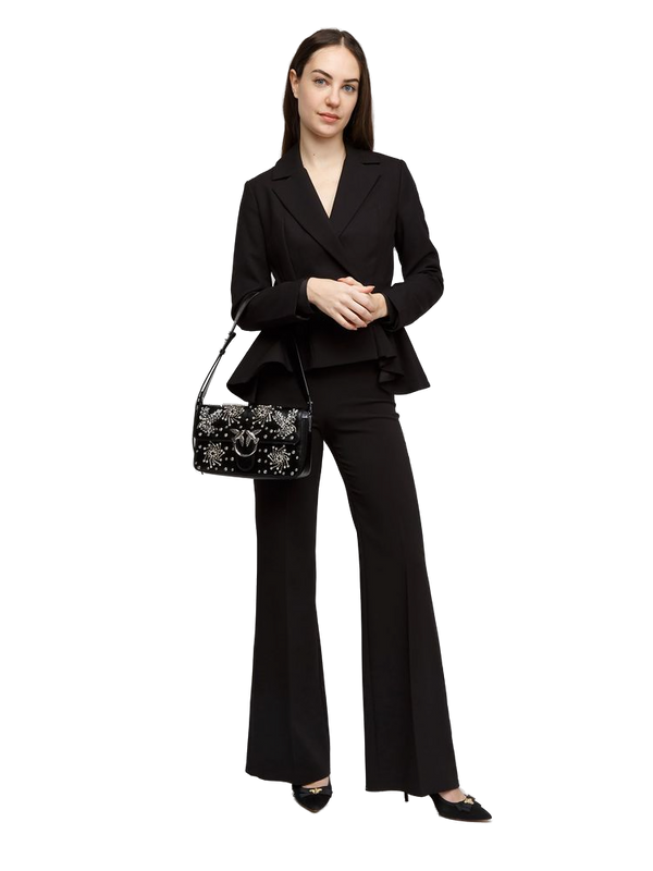 Pinko 100% Lamb Leather shoulder bag in black