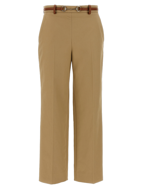 Gucci 100% cotton trousers in beige