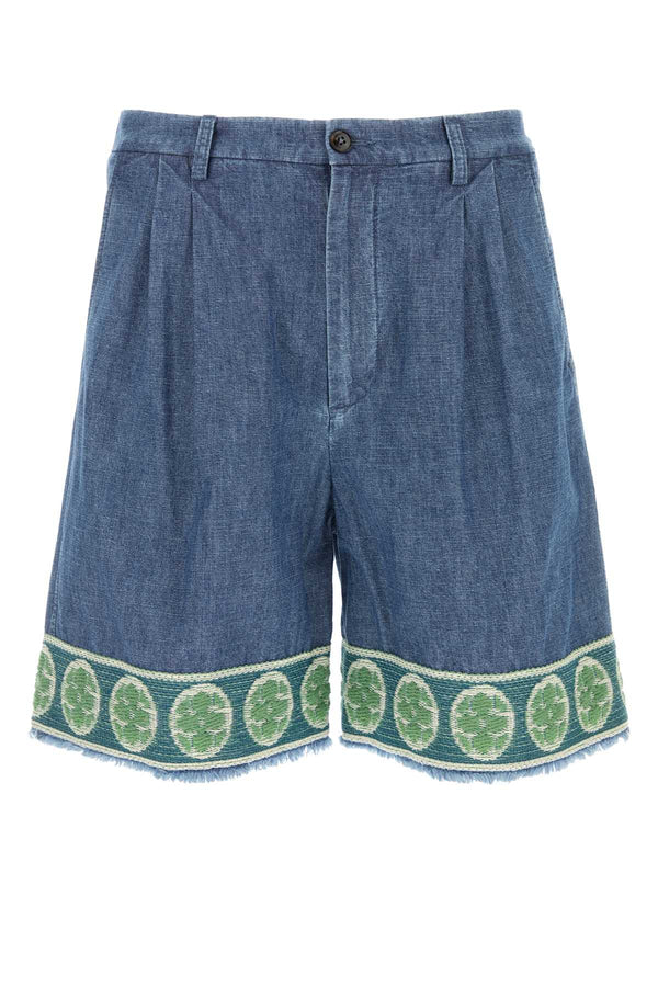 Valentino Garavani Denim 100% Cotton bermuda shorts in blue