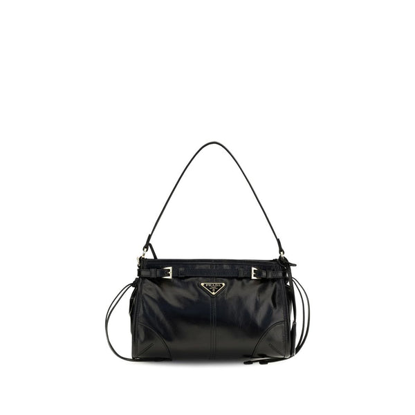 Prada 100% Calf Leather Bos Taurus shoulder bag in black