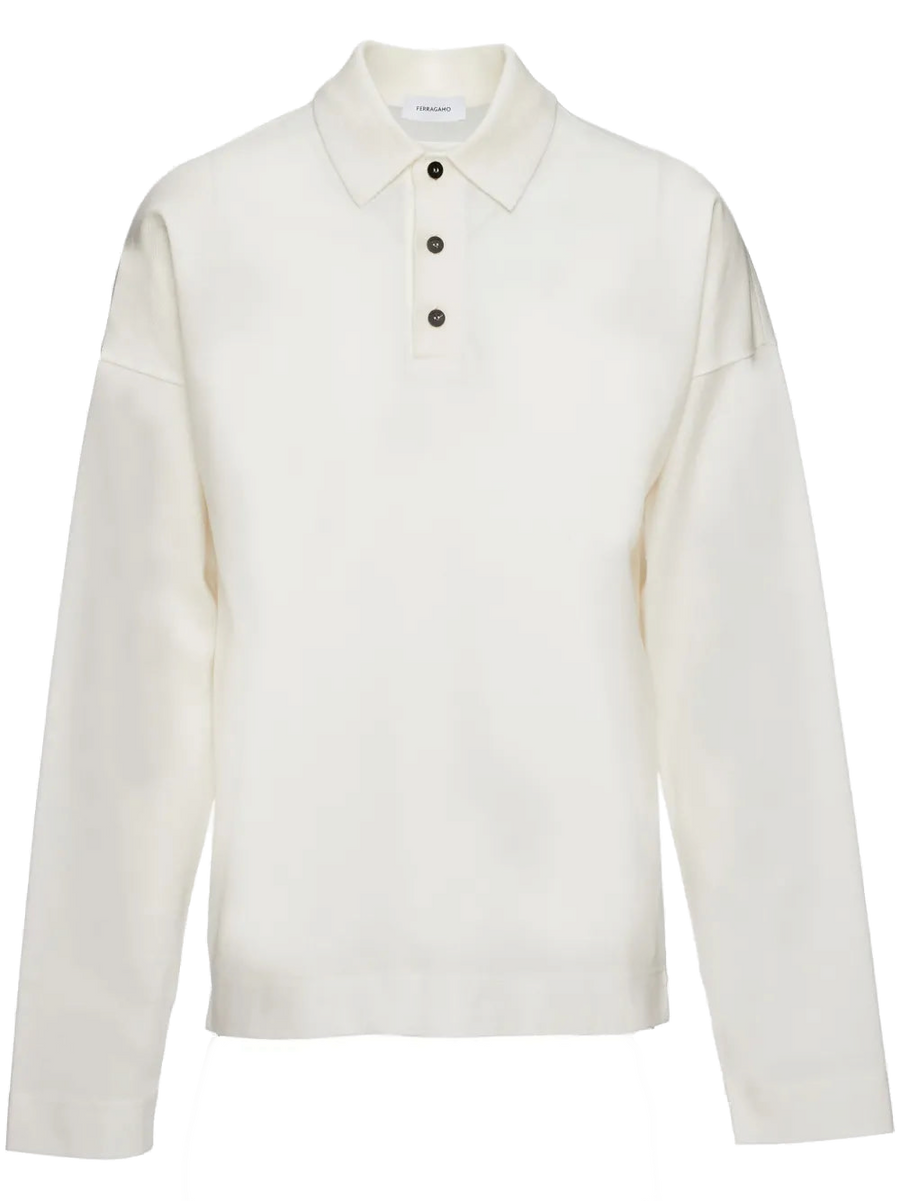 Ferragamo Cotton polo in white