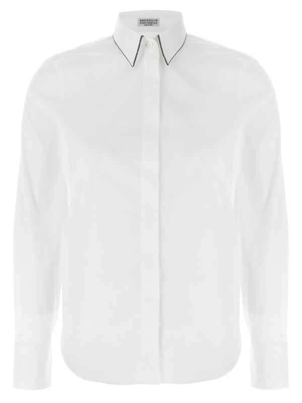 Brunello Cucinelli 72% cotton blouse in white