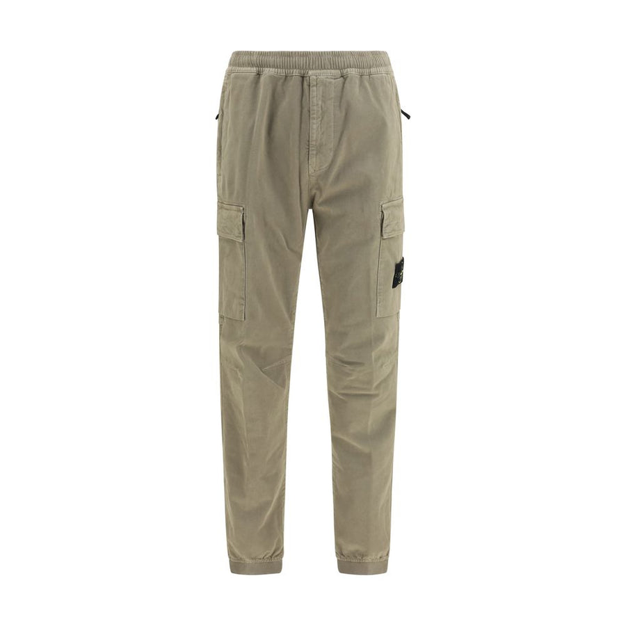 Stone Island 97% Cotton 3% Elastane cargo pants in beige