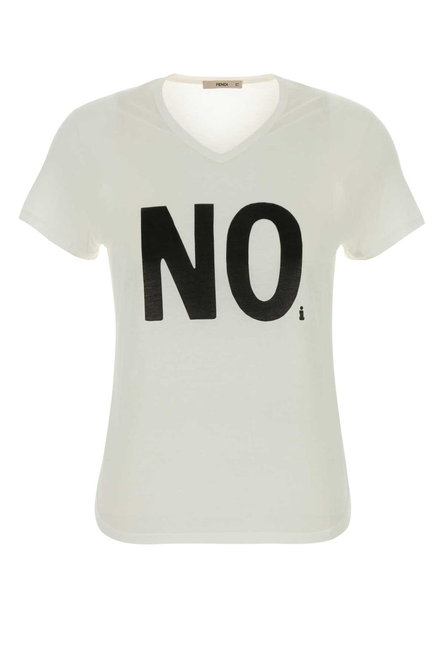 White Cotton T-Shirt Avorio Exterior:cotton
