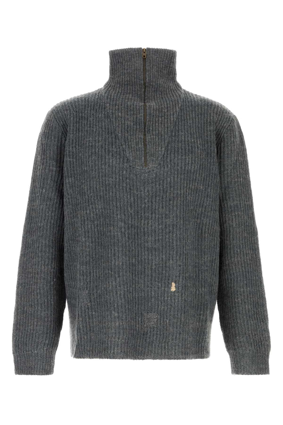Maison Margiela Ribbed Exterior: 67% Linen 33% Wool sweater in gray