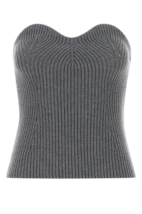 Grey Wool Blend Bodice Basalt Maglie