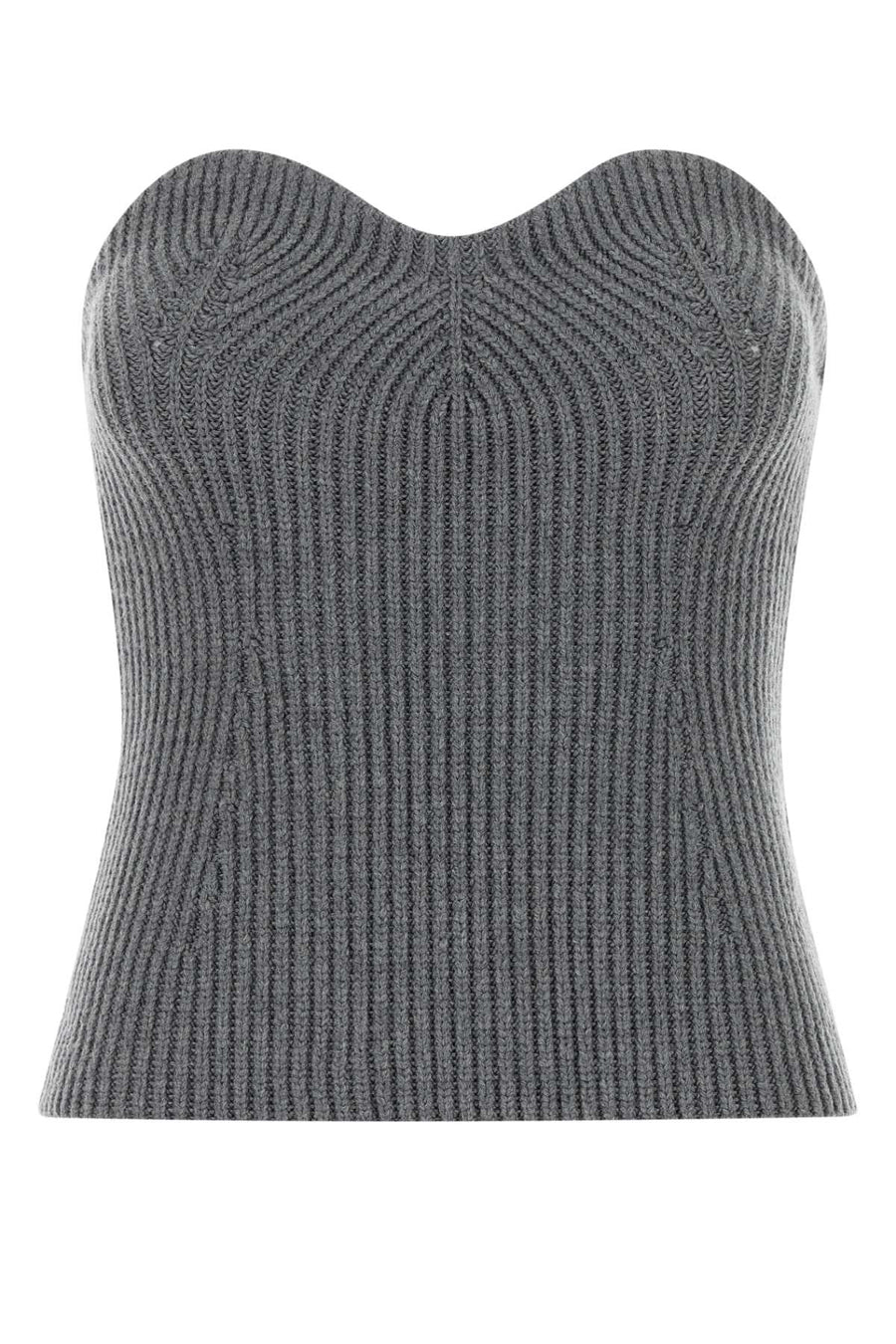 Grey Wool Blend Bodice Basalt Maglie