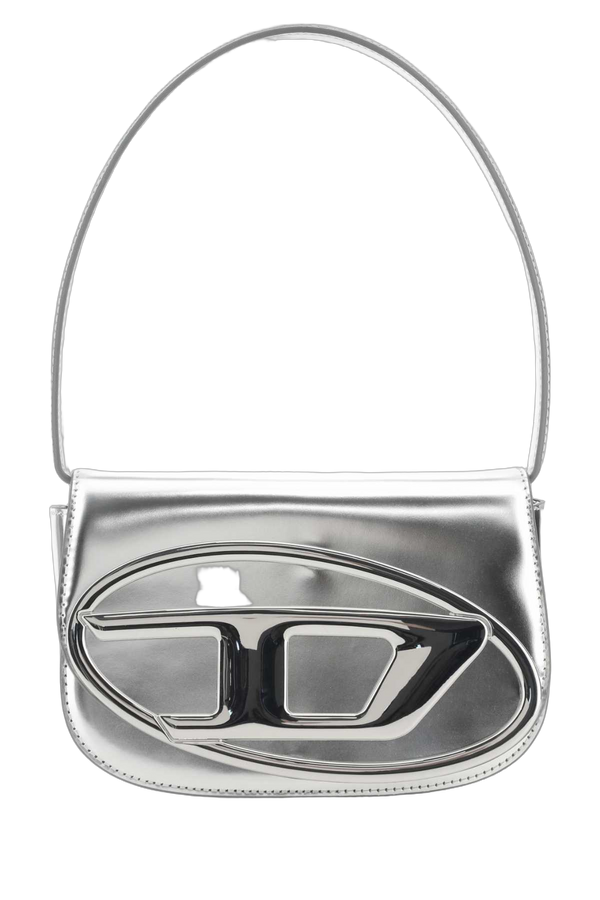 Diesel Exterior: 100% Bovine leather shoulder bag in silver
